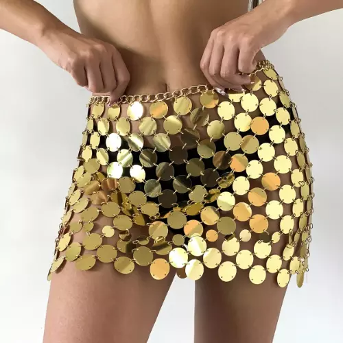 Shiny Plastics Sequin Skirt Sexy Waist Chain Body Jewelry Rave Festival Clothing 3
