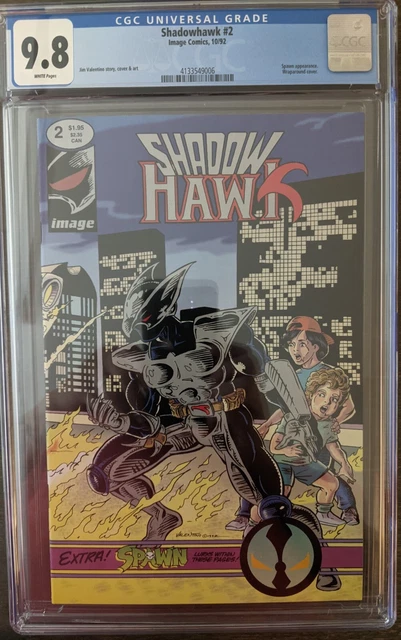 Shadowhawk #2 - Cgc 9.8 - Spawn Appearance - Jim Valentino Story, Cover & Art