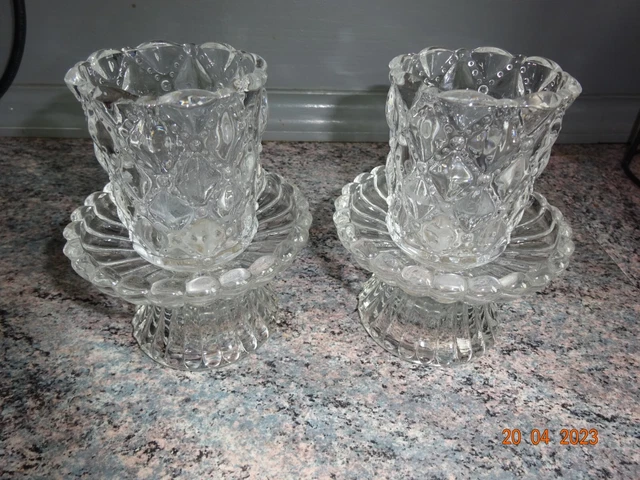 Porte-bougies FEDERS des années 1970 en verre soufflé à la main coloré