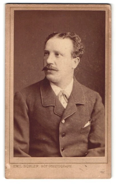 Fotografie Emil Bühler, Mannheim, Portrait bürgerlicher Herr mit Schnauzbart