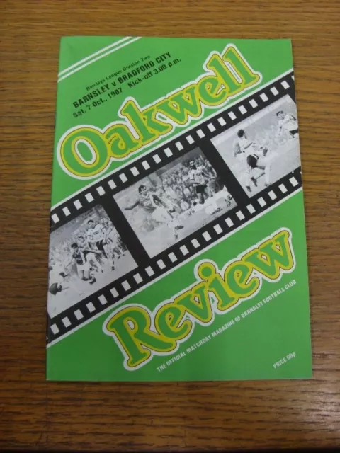 07/10/1987 Barnsley v Bradford City  . UK ORDERS ALL INCLUDE FREE ROYAL MAIL POS