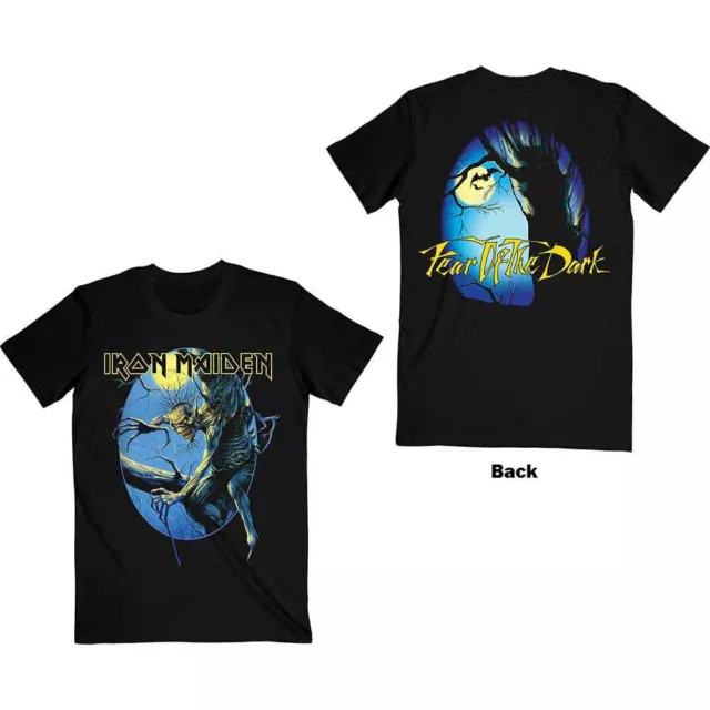 Iron Maiden Fear of the Dark Oval Eddie Moon T-Shirt Black New