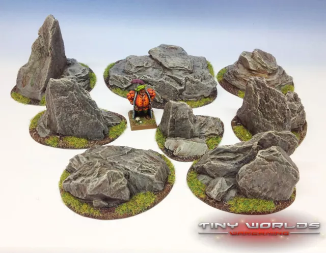 Rocky Outcrops Resin Scenery Set - Wargames Terrain Rocks Boulders Warhammer