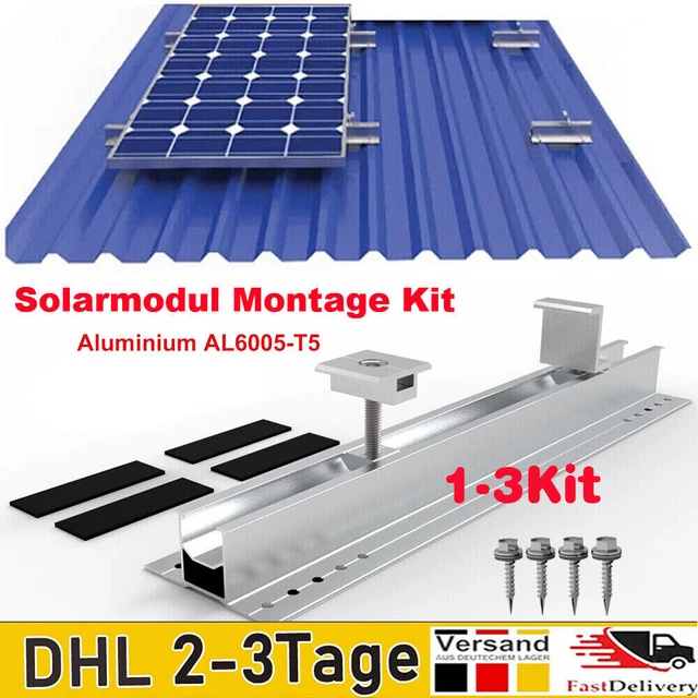 Supporto modulo solare guida lamiera trapezoidale 1-3 kit binario di fissaggio fotovoltaico