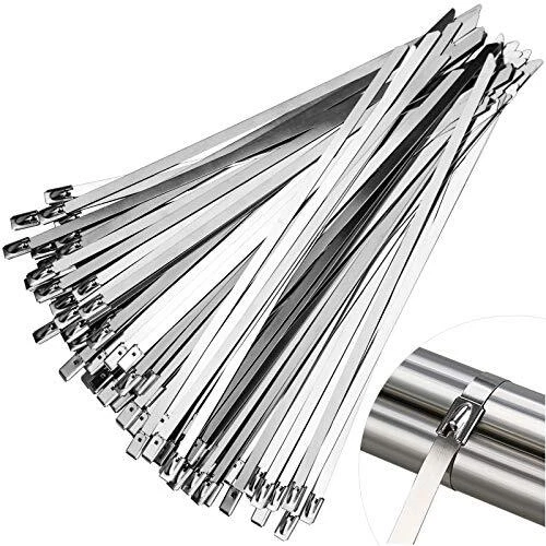 Demason Lot de 100 Colliers de Serrage inox - 200 x 4.6 mm - Attache Câble Autob
