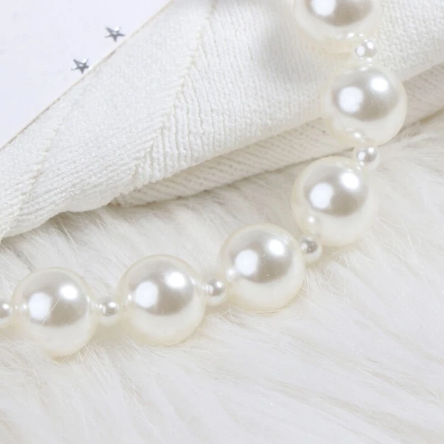 Baroque Faux Pearl Necklace Bracelet for Toddler Photoshoot Birthday Presents