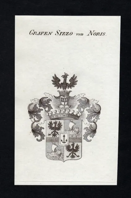 1820 Sizzo Noris Escudo Nobleza Abrigo De Arms Heráldica Grabado