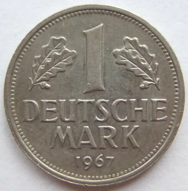 Coin Frg 1 German Mark 1967 J IN Extremely fine / Brillant uncirculated