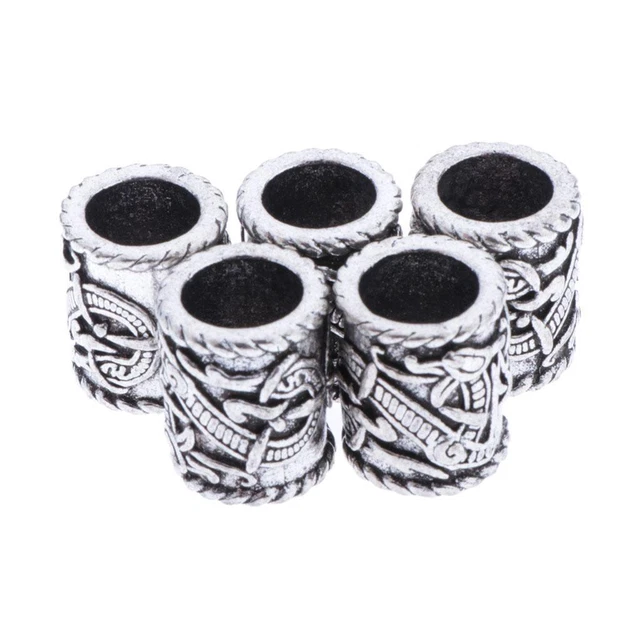 5 Stück Große Nordische Wikinger Drachen Rune Perlen Für Haar Bart DIY