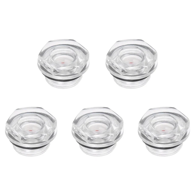 Aire Compresor Aceite Nivel Indicador Mirilla Vidrio 1/2" Macho Roscado 5pzs