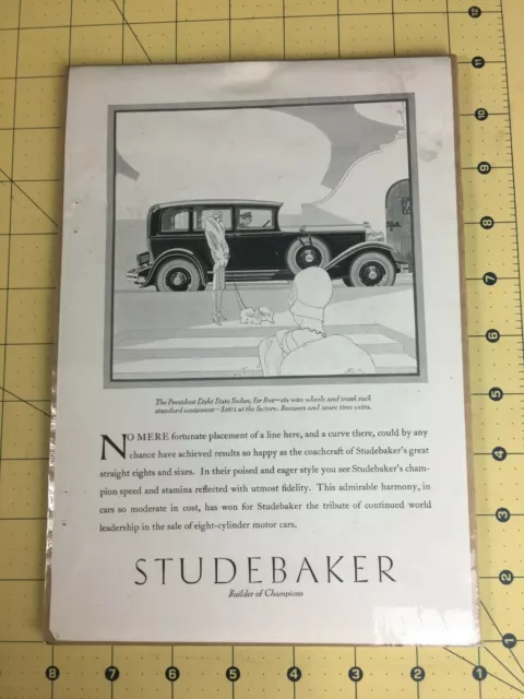 Vintage Studebaker Builder of Champions Advertisement President Eight State