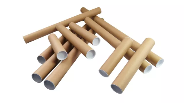 STRONG CARDBOARD POSTAL TUBES A0 A1 A2 A3 A4 IN 50mm & 44.5mm WITH END CAPS 2