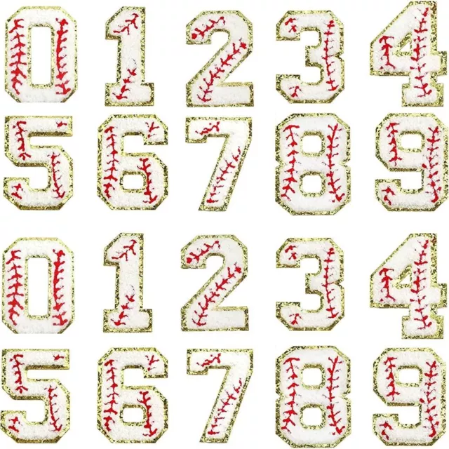 20Pcs Baseball Number Patches 3 inch Iron on Sport Patches  Jackets Clothing