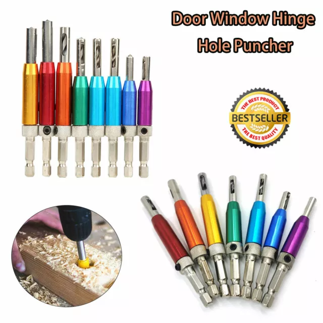 HSS Door Self-centering Drill Bit Set Hinge Tapper Core Screw Hole Puncher Tools