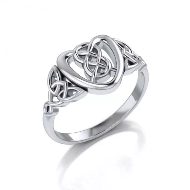 Nudo Celta Anillo Corazón Amor .925 Plata de Ley Por Peter Stone Joyería Fina