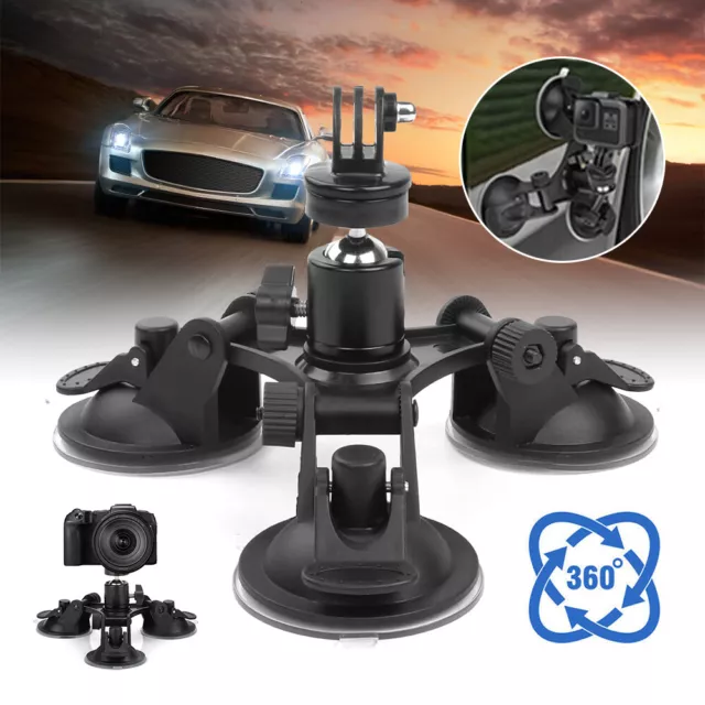 Triple Suction Cup Car Mount Holder Suit For Gopro Car Windshield Camera Holder