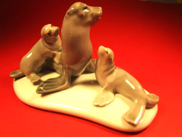 Lovely Fresh  Lladro Seal Family Porcelain Figurine