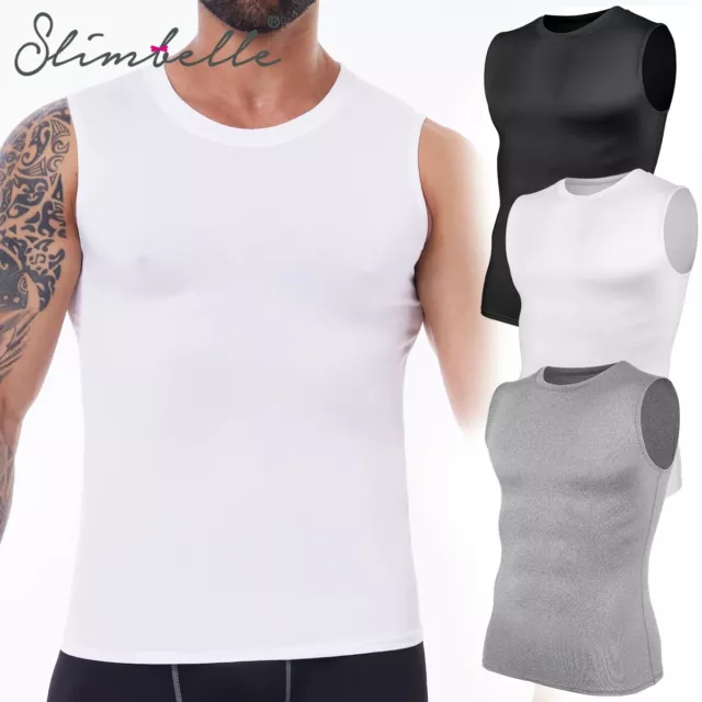 Mens Compression Shirt Slim Tank Top Gynecomastia Body Shaper Vest