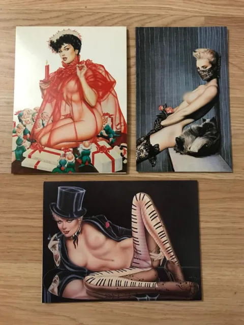 Lot of 3 Vintage 1980-90 Olivia De Berardinis O Cards/Betty/Bettie Page Bondage