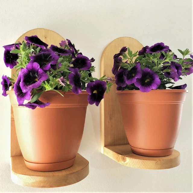 Wooden Arched Floating Wall Shelf, Set of Two, Handcrafted, Color to Choice