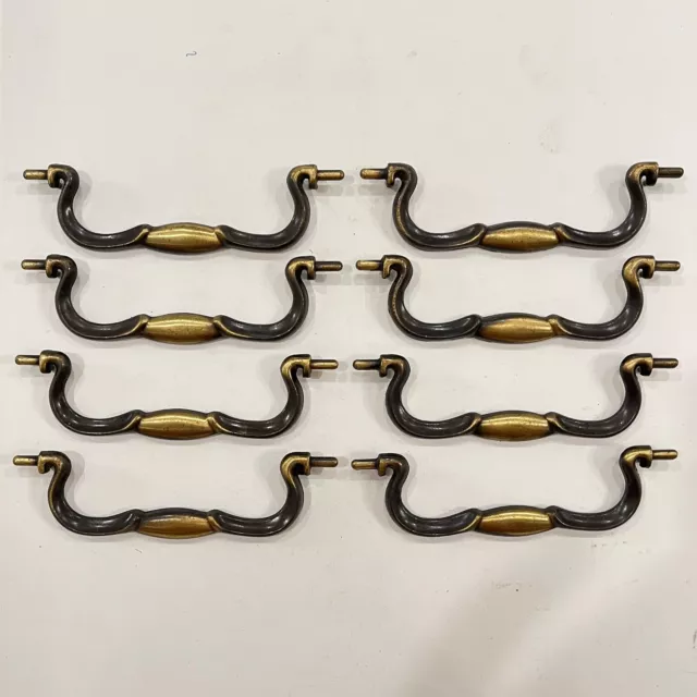 Qty 8 Antique Vintage Dresser Furniture Cabinet Pulls Handles Hardware Curved