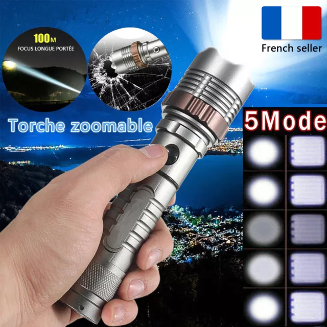 XLM-P70 Lampe de poche, LED lampe torche Rechargeable, 5000LM