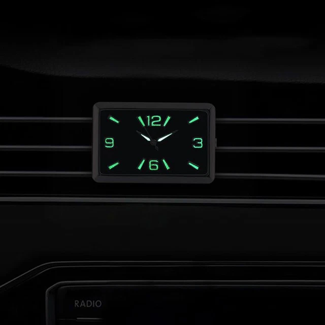 1pc Square Car Clock Self-adhesive Air Vent Electronic Quartz Watch Decoration