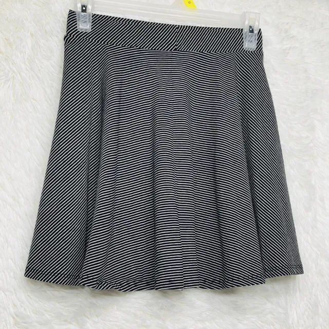 SO Girls Skater Skirt Black/White Striped Skirt