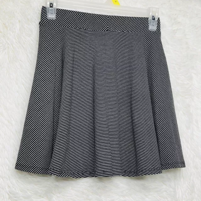 SO Girls Skater Skirt Black/White Striped Skirt