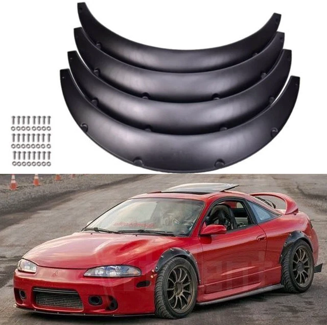 4-Piece Universal Fender Flares 32” Wide Body Kit – Black PP – Fits Ford Escape & More