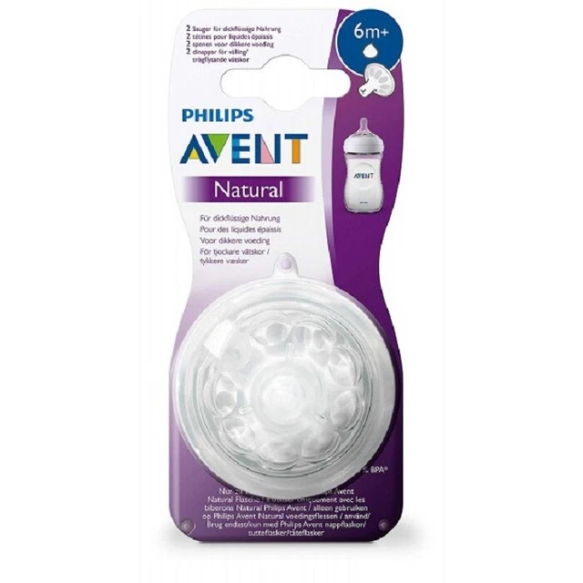 Avent Tettarelle Natural per Alimenti Densi Fessura 6m+