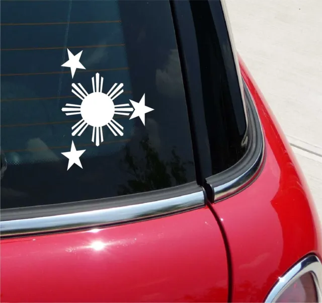 Philippine Flag Stars Sun Filipino Pride Funny Graphic Decal Sticker Decor