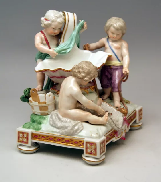 Seltene Meissen Figur Putten Allegorie Der Fischerei Fishery Mnr: D84  Um 1810 2