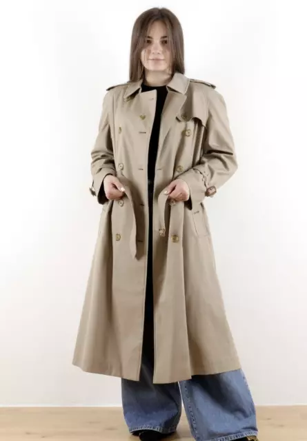 Women's BURBERRY'S Beige Belted Trench Coat Size 14 Long