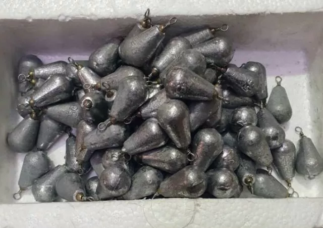 Fishing Sinkers Weights Pear Bomb Tackle Bait Snapper Leads Bulk Approx 5kg