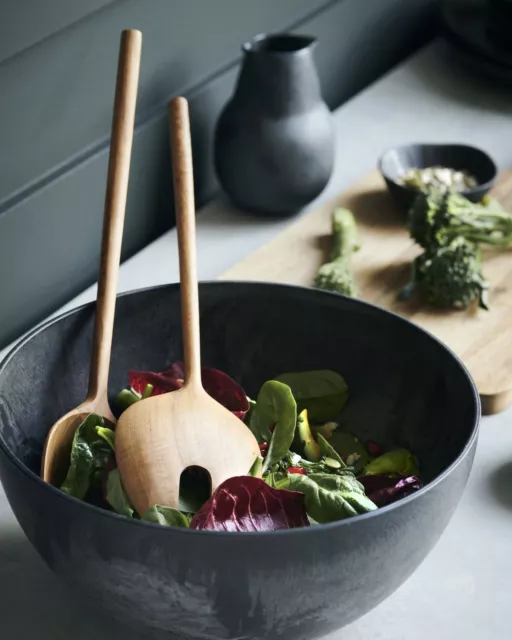 House Doctor Salatbesteck Grabi 2tlg. Servierbesteck Design Salat Teak holz