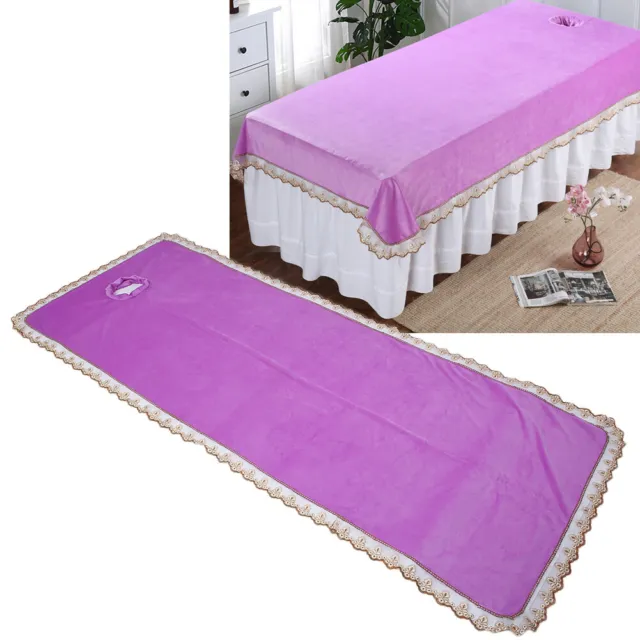 (Violet)Spa Massage Table Cover Sheet Massage Bed Coverlet With Hole ROL