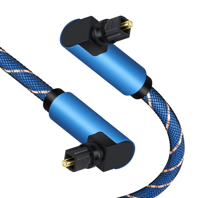 Toslink Optical Audio Cable Double Elbow 360 Degree SPDIF Digital Audio TV Conne