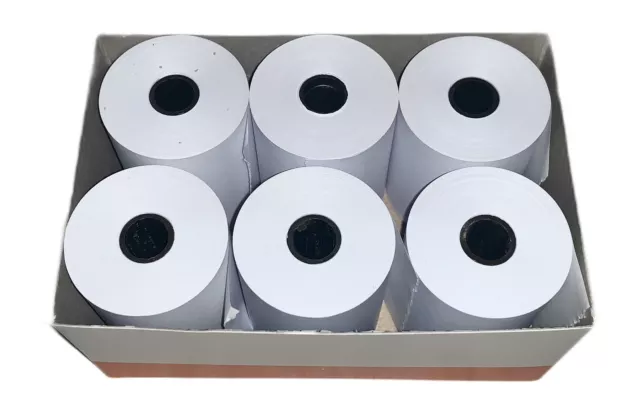 6X Estor Térmico 57mm X 25m Blanco Fondos Papel Rollos de Recibos Calculadora