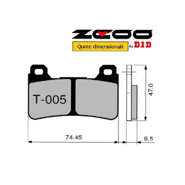 Kit 2 Coppie Pastiglie Freno Anteriori Zcoo Per Honda Cb 1000 R 2010