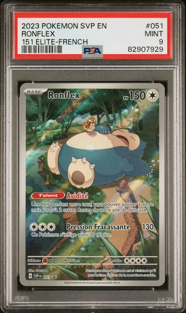 Ronflex PSA 9 Promo 151 Scarlet and Purple 051 Ev Pokemon Card Fr