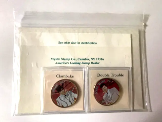 2 E Presley Movie Coin Collection Colorized Half $ Clambake Double Trouble