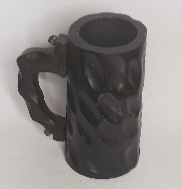 Hand Carved Tall Wood Mug Renaissance Medieval/ Gothic Beer Stein 7” Tall