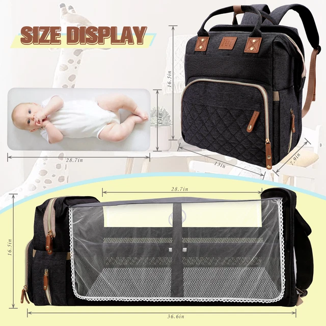 Baby Diaper Bag Backpack Changing Station for Boy Girl Waterproof with USB Port 4