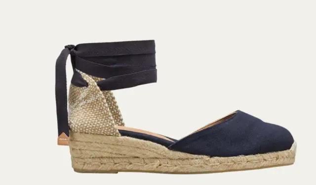 Classic Castaner Carina 30 Navy Espadrille Size 37 NWOB Retails $150