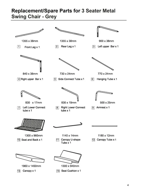 Swing seat spares cheap