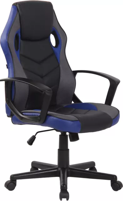 Fauteuil de Bureau Gaming Glendale en Similicuir et Maille Ajustable et Pivotant