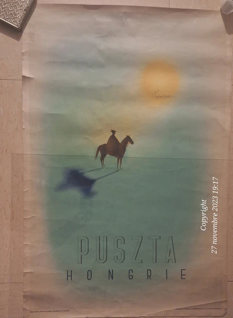 Affiche Touristique Originale - Circa 1930 - Hongrie Puzta Gyorgy Kling 63 x 95