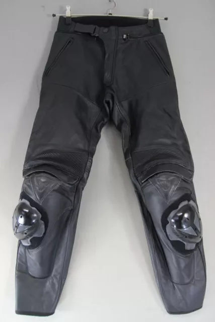 Dainese Black Leather Biker Trousers + Ce Armour/Knee Sliders Waist 28"/ Leg 30"