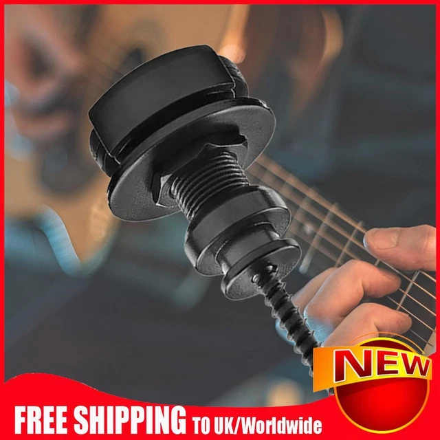 2 Pcs Guitar Strap Locks with Mounting Screws Security Strap Lock (Black)